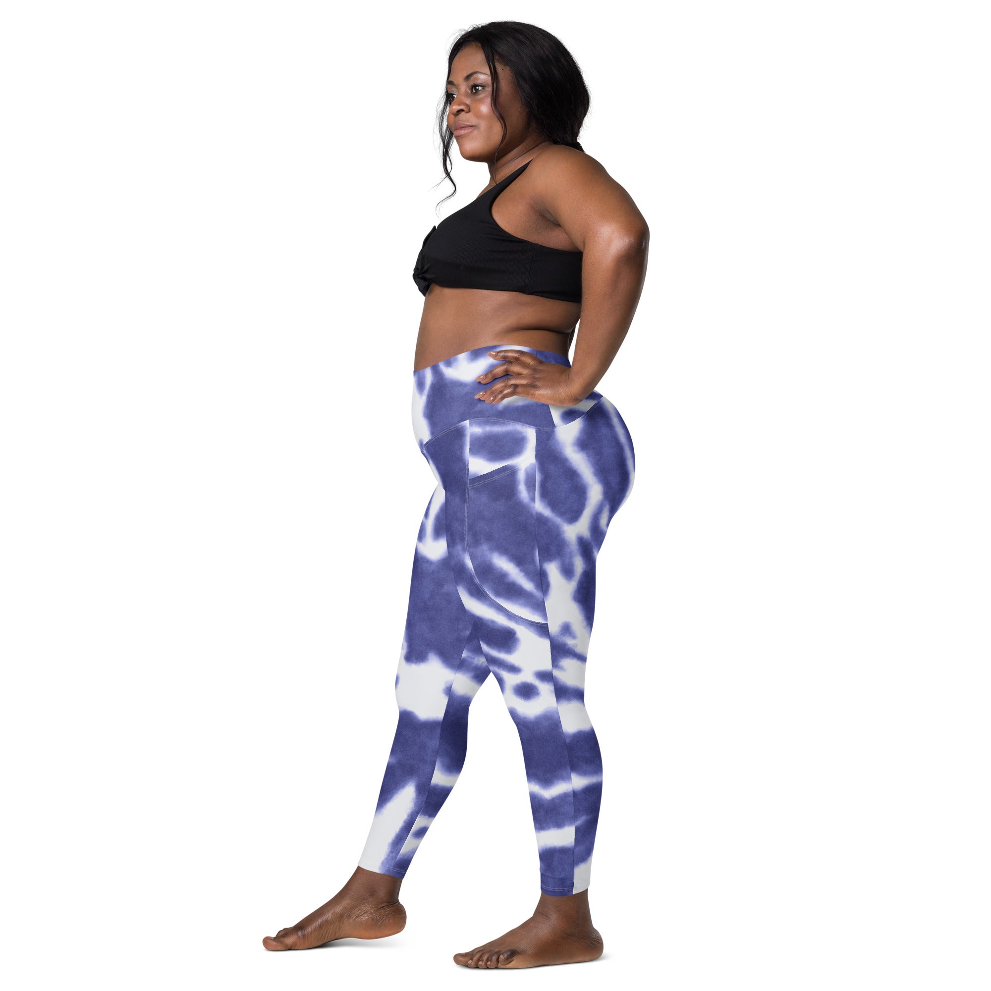 Blue/Purple Splash Leggings with Side Pockets